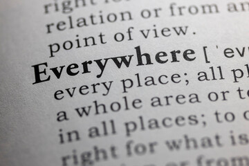 Dictionary definition of everywhere - obrazy, fototapety, plakaty