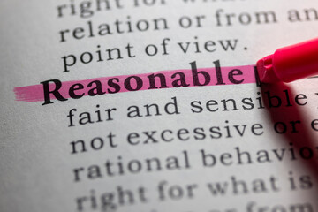 Dictionary definition of reasonable - obrazy, fototapety, plakaty