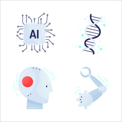 Artificial intelligence elements digital futuristic