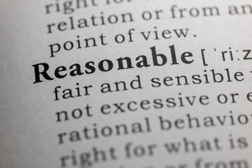 Dictionary definition of reasonable