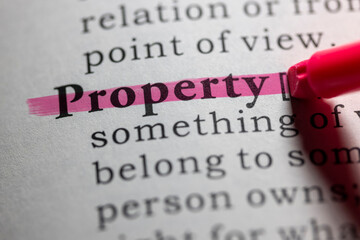 Dictionary definition of property