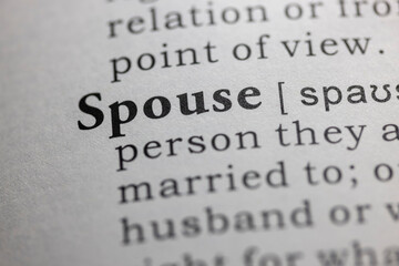 Fototapeta premium Dictionary definition of spouse