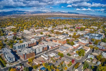 Foto op Canvas Aerial View of Loveland, Colorado with peak Autumn Colors © Jacob