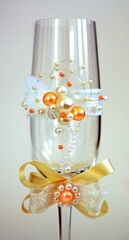 Closeup of Decorated Champagne Flute