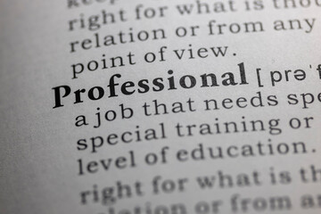 Dictionary definition of professional