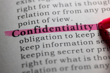 Dictionary definition of confidentiality - obrazy, fototapety, plakaty