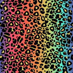 Vector illustration with rainbow-colored spotted print