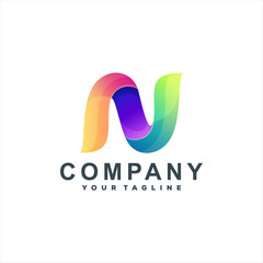 Obraz premium letter n gradient logo design