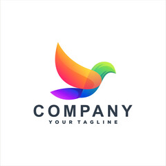 color bird gradient logo design