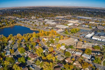 Foto op Canvas Luchtfoto van de voorstad van Denver in Thornton, Colorado in de herfst © Jacob