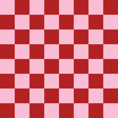 Checkerboard 8 by 8. Fire brick and Pink colors of checkerboard. Chessboard, checkerboard texture. Squares pattern. Background.
