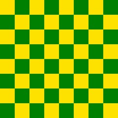 Checkerboard 8 by 8. Green and Yellow colors of checkerboard. Chessboard, checkerboard texture. Squares pattern. Background.