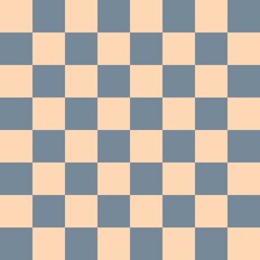 Checkerboard 8 by 8. Light Slate Grey and Apricot colors of checkerboard. Chessboard, checkerboard texture. Squares pattern. Background.