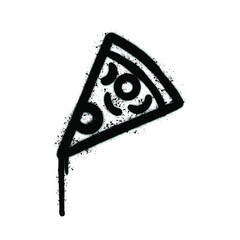 Piece of pizza in graffiti style with streaks