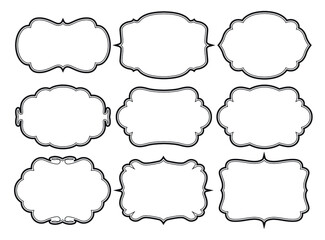 Fototapeta premium Set of frames border design vintage