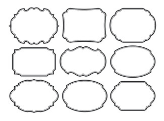 Set of frames border design vintage