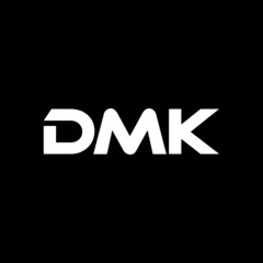 DMK letter logo design with black background in illustrator, vector logo modern alphabet font overlap style. calligraphy designs for logo, Poster, Invitation, etc.