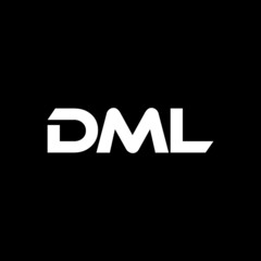 DML letter logo design with black background in illustrator, vector logo modern alphabet font overlap style. calligraphy designs for logo, Poster, Invitation, etc.