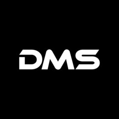 DMS letter logo design with black background in illustrator, vector logo modern alphabet font overlap style. calligraphy designs for logo, Poster, Invitation, etc.