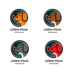 pet or dog logo in four colors