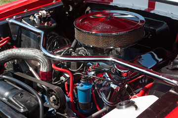 Classic Car Engine Close Up
