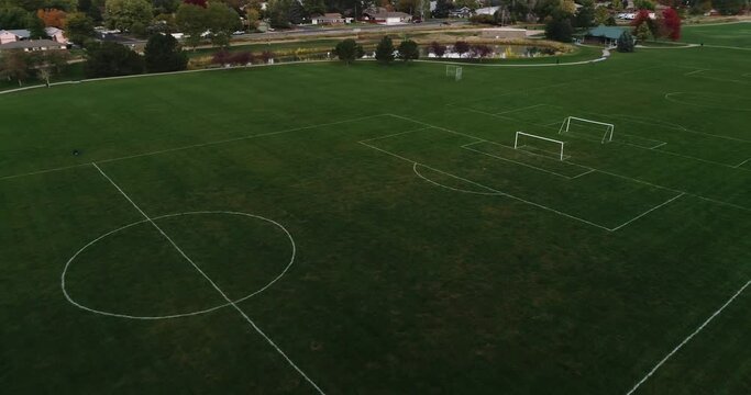 Mofort park recreation league fields for soccer fall 2021 Greeley, Colorado drone 4K
