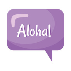 aloha in speech bubble