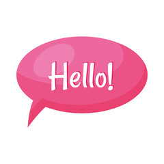 hello in speech bubble