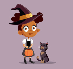 Obraz premium Cute Little Girl Wearing a Halloween Costume