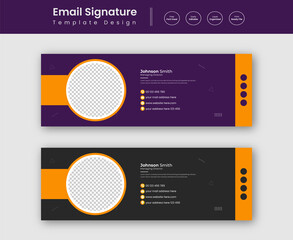 Corporate Modern Email Signature Design template. Email signature template design set with blue, yellow, red and green color. business email signature vector design.