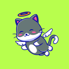 cute angel cat cartoon illustration