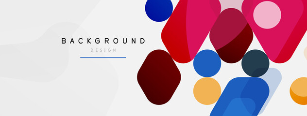 Abstract round geometric shapes and circles background. Trendy techno business template for wallpaper, banner, background or landing