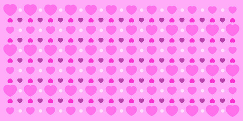 Seamless geometric pattern with hearts. Vector wallpaper background