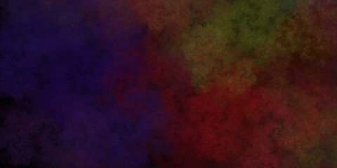 Colorful watercolor background on black background with painted smoke or haze in blotches design