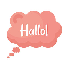 hallo in speech bubble