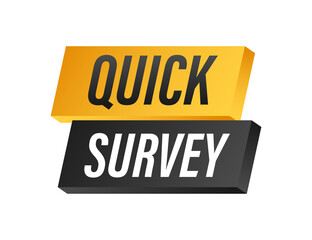 Megaphone label with quick survey. Megaphone banner