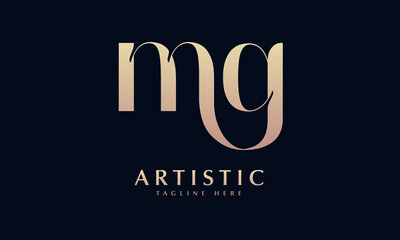 Alphabet MG or GM illustration monogram vector logo template
