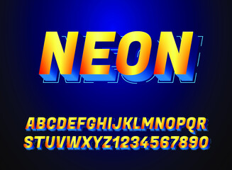 Fototapeta na wymiar modern futuristic yellow neon text effect
