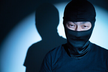 Images of criminals that could be used for home security. Thanks to the model. Copy space