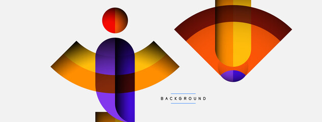 Trendy shapes, color minimal design composition, lines and shadows for wallpaper banner background or landing page