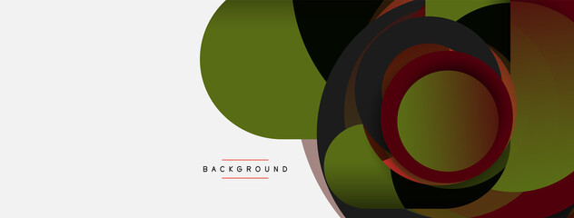 Vector round shapes circles minimal geometric background. Vector illustration for wallpaper banner background or landing page