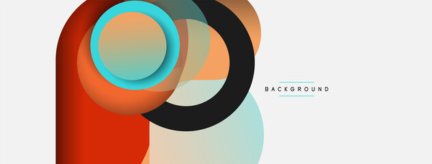 Vector round shapes circles minimal geometric background. Vector illustration for wallpaper banner background or landing page