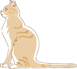 横向きのかわいい猫のイメージイラスト