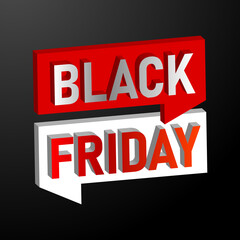 3D black Friday design, for banner, poster, flyer, and other promotional media.