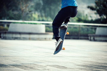 Skateboarder skateboarding outdoors in city