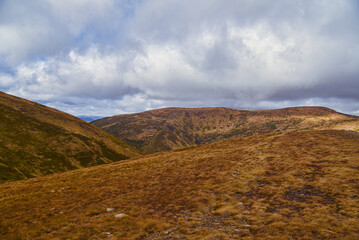 landscape with mountains and clouds