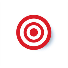 Target with an arrow flat icon concept market goal. Concept target market, audience, group, the consumer. Bullseye or goal Isolated sign.