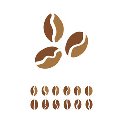 Coffee Beans Icon Logo Coffee Beans Set | Coffee Bean Icon Shop Vector Illustration Logo | Isolated Coffee Beans Collection