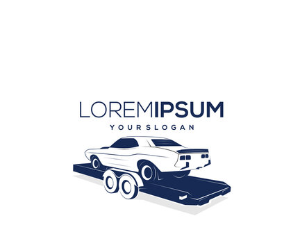 car trailer icon logo design silhouette
