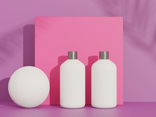 3d render of blank cosmetics skincare product or packaging for mock up. Terrazzo design. Beauty soap and spa concept. Lotion oil moisture for skin health. Premium and luxury design for branding.